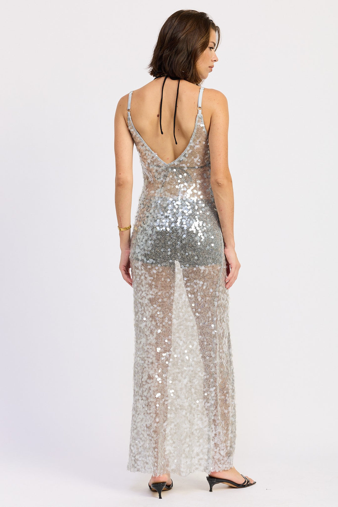 Sequined Maxi Split Hem Coverup