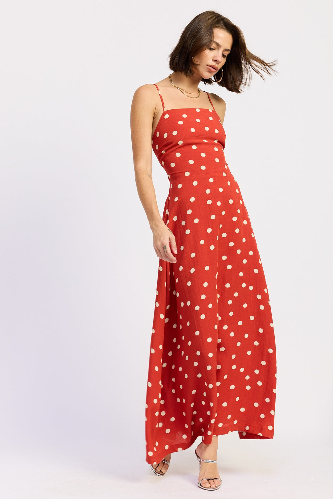 Squared Neck Open Back Maxi Dress