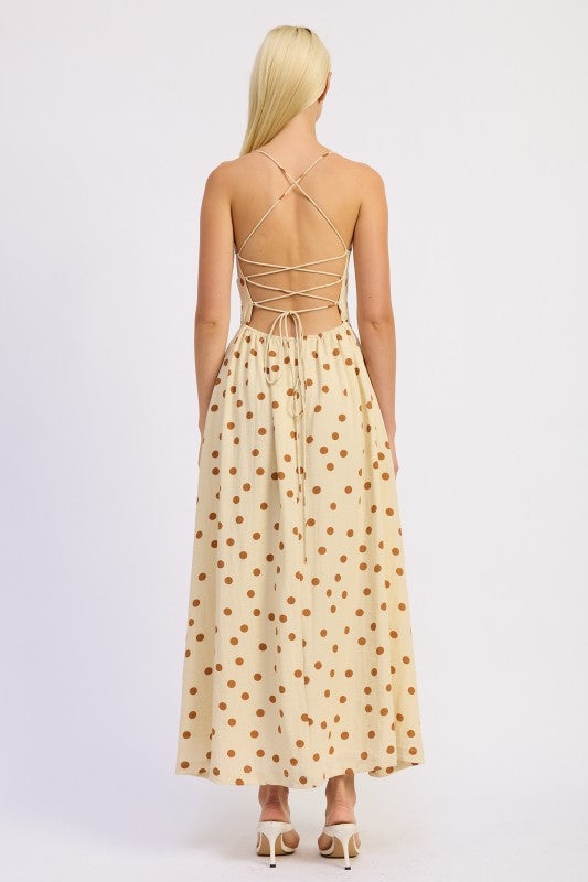 Squared Neck Open Back Maxi Dress