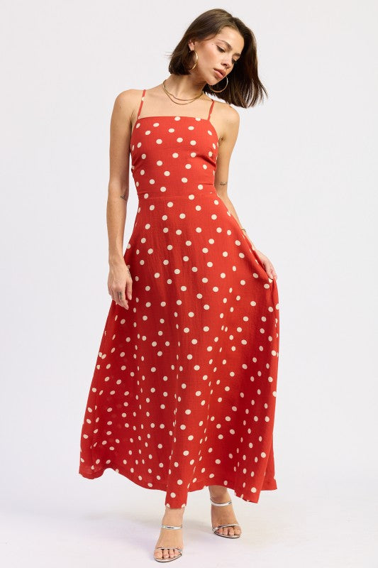 Squared Neck Open Back Maxi Dress
