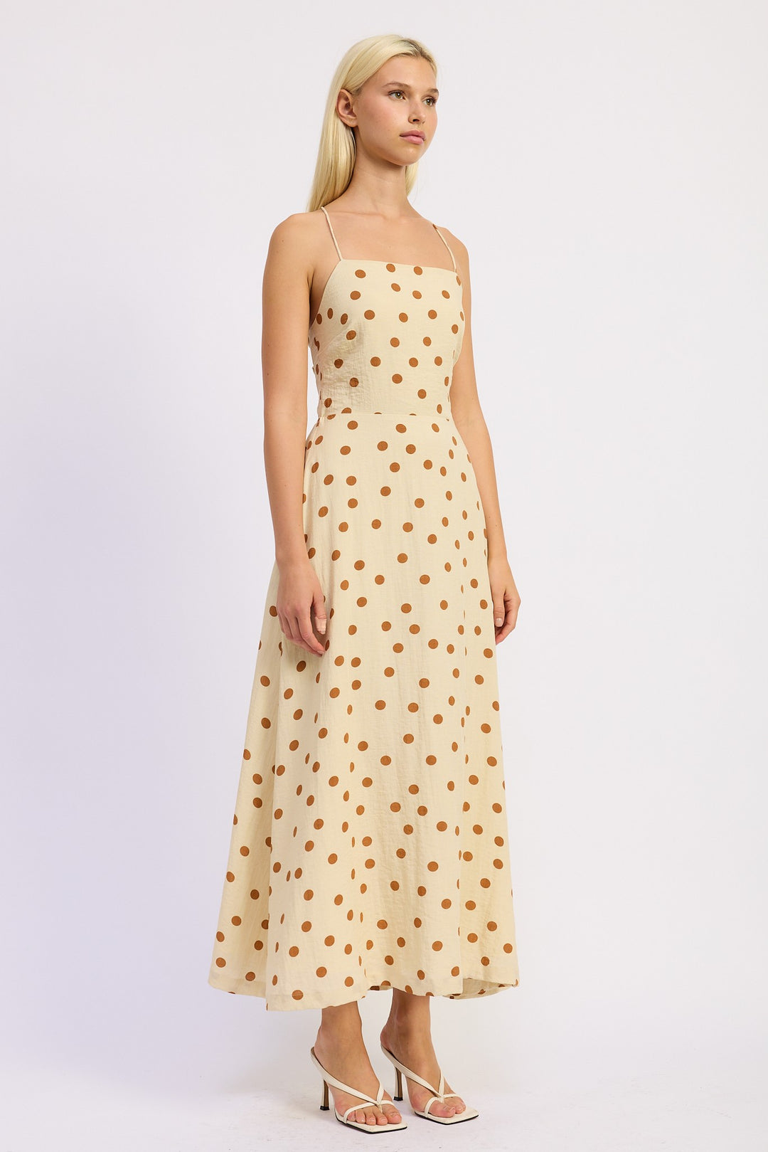 Squared Neck Open Back Maxi Dress
