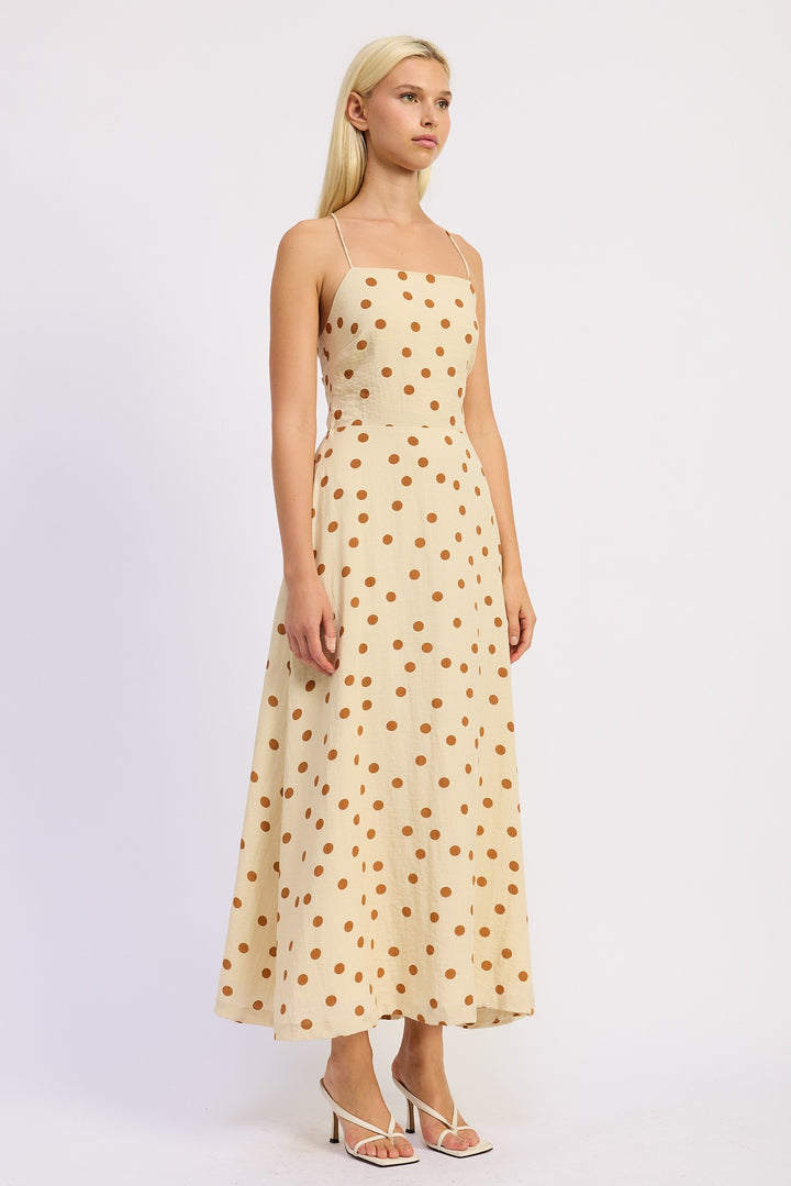 Squared Neck Open Back Maxi Dress
