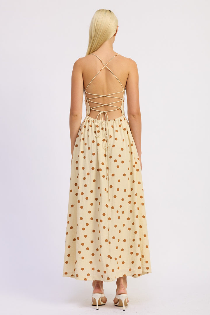 Squared Neck Open Back Maxi Dress