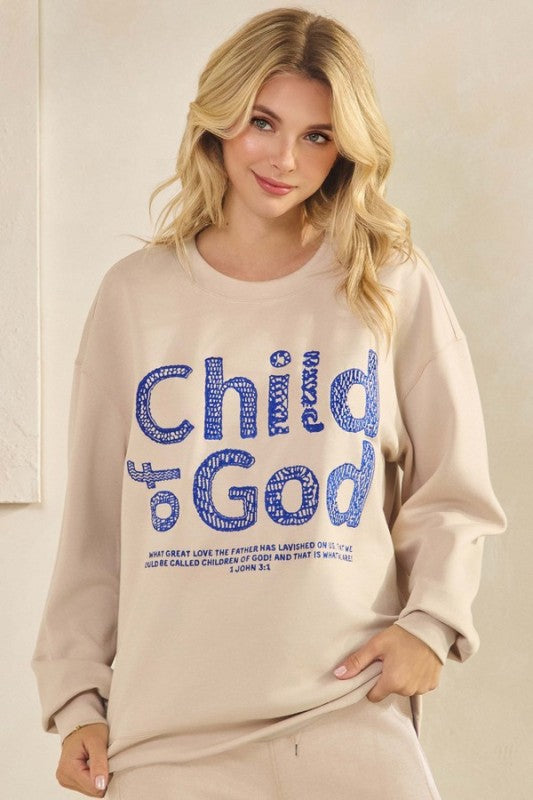 Oatmeal Child Of God Ultracomfy Pullover Sweatshirt 1