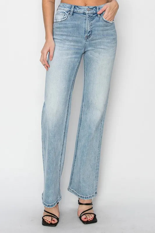 Light Risen High Rise Straight Jeans