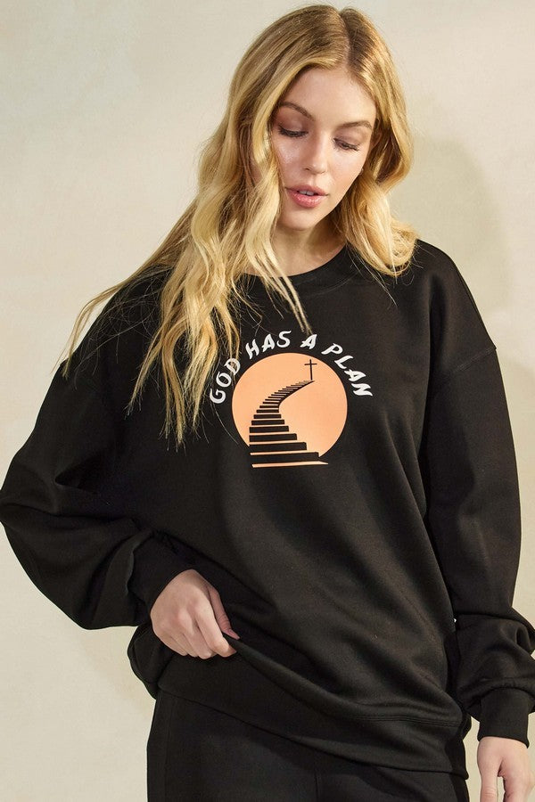 Black God Has A Plan Ultracomfy Pullover Sweatshirt