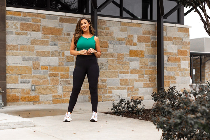 Black Full Length Leggings With Pockets 5