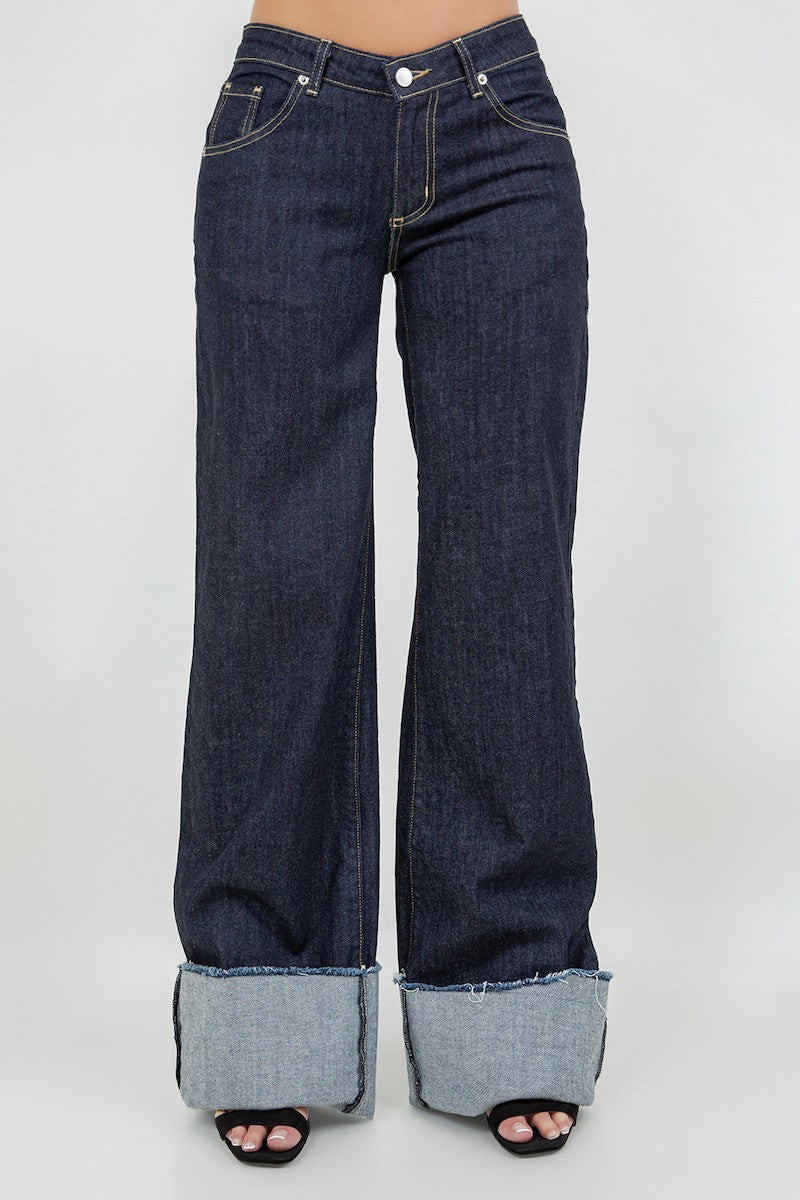 Dark Blue- Regular Inseam 32 Gary Low Rise Jean In Rinse Wash