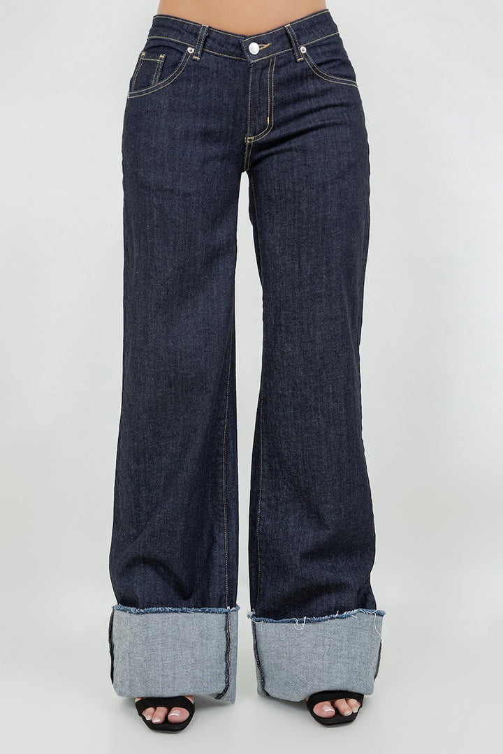 Dark Blue- Regular Inseam 32 Gary Low Rise Jean In Rinse Wash