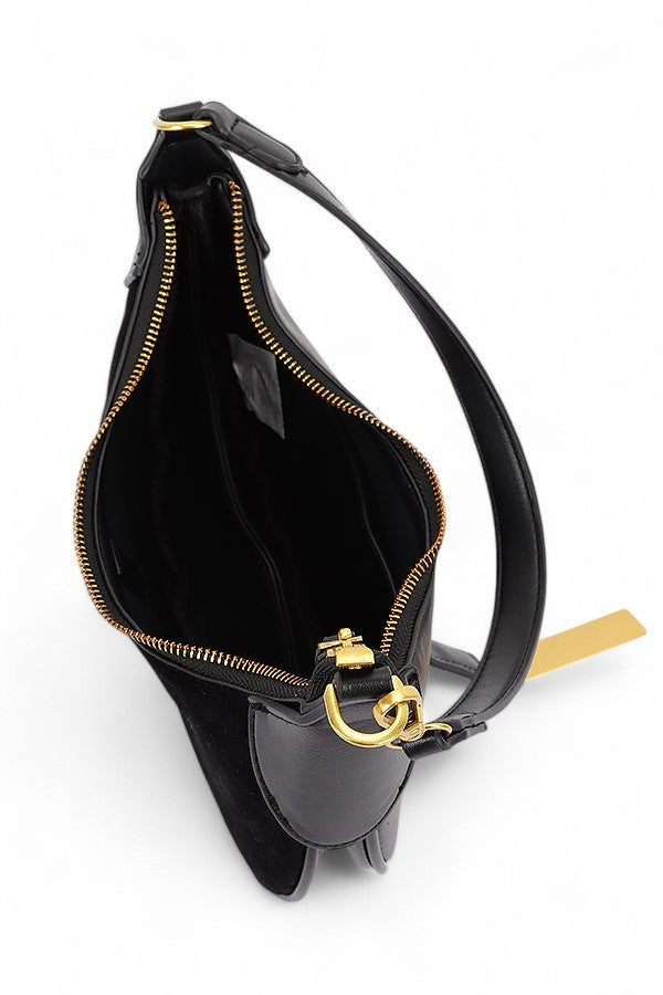 Half Moon Faux Suede Shoulder Bag 1