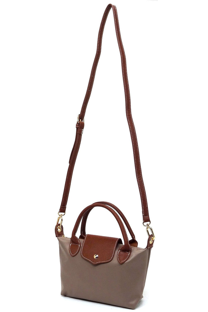 Nylon Flap Satchel Crossbody Bag