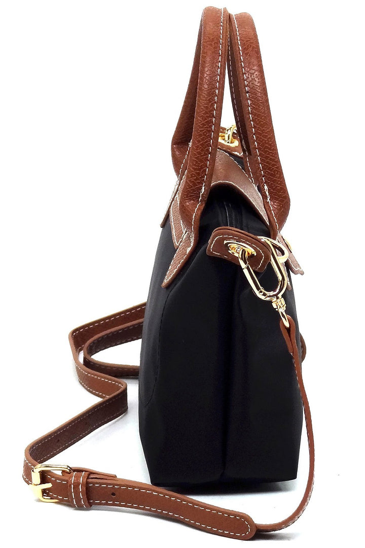 Nylon Flap Satchel Crossbody Bag