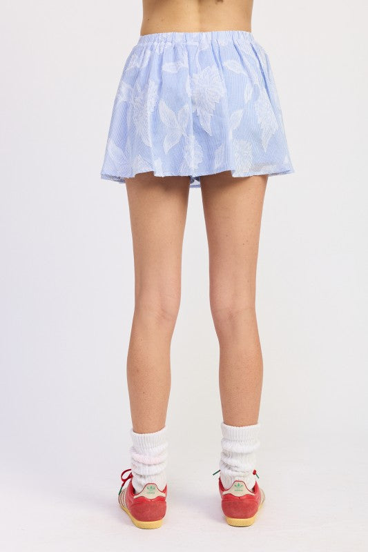 Jacquiard Mini Skort With Drawstring