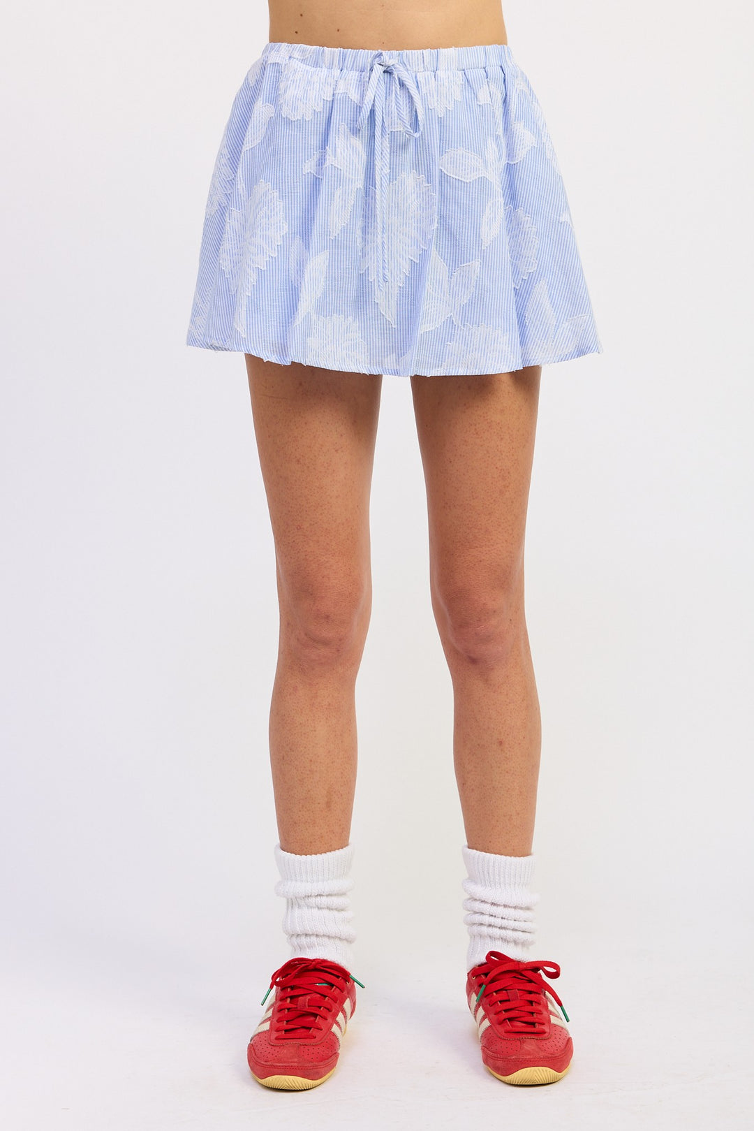 Jacquiard Mini Skort With Drawstring