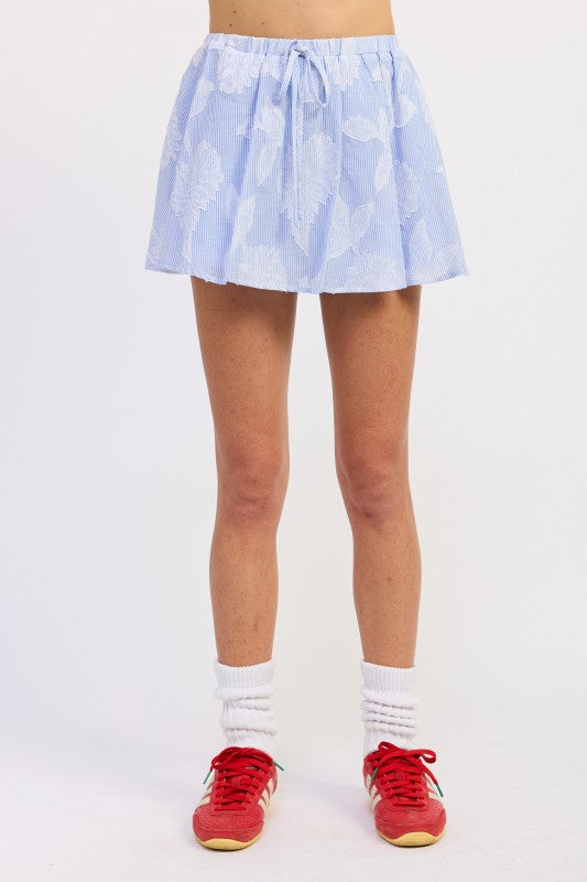 Jacquiard Mini Skort With Drawstring