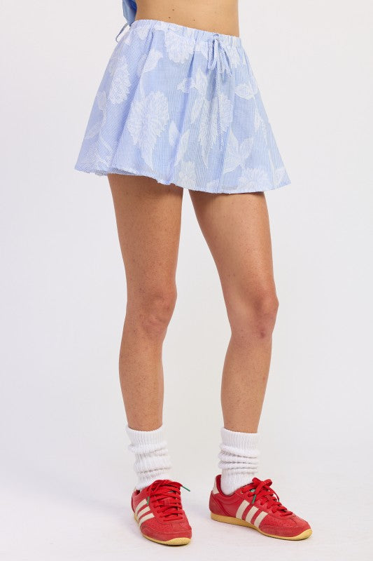 Jacquiard Mini Skort With Drawstring
