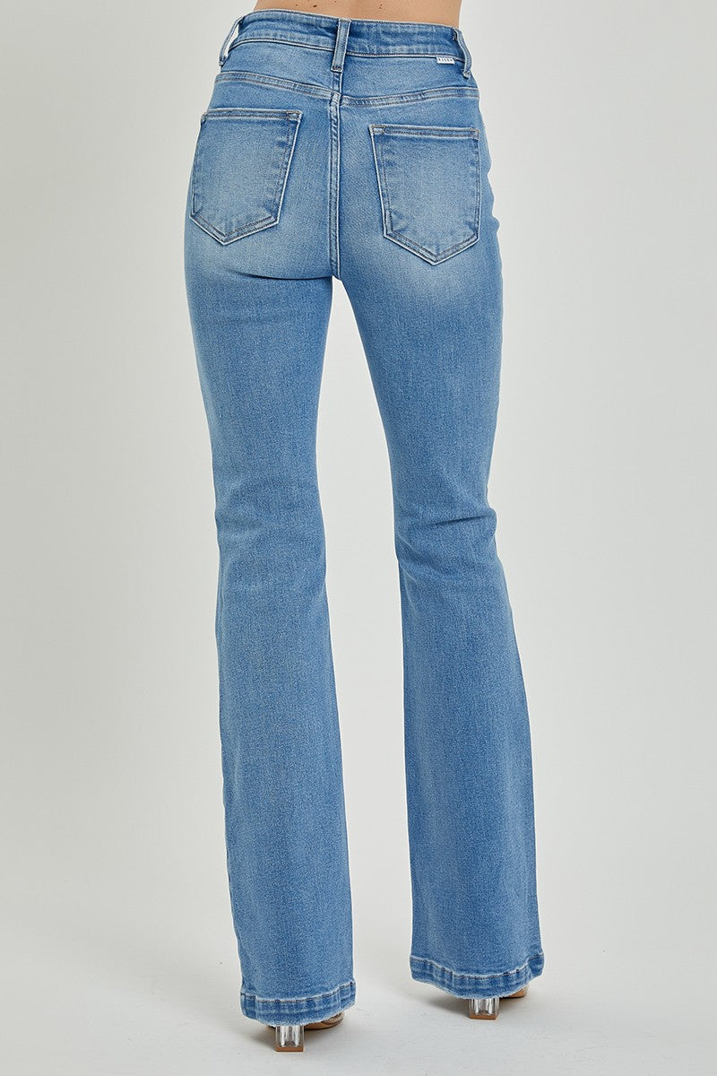 Light Risen Full Size High Rise Button Fly Bootcut Jeans
