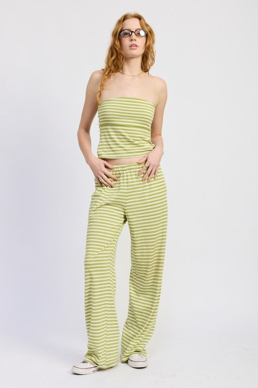 Striped Jersey Knit Tube Top