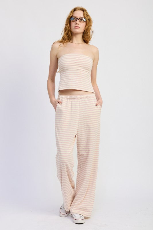 Striped Jersey Knit Tube Top