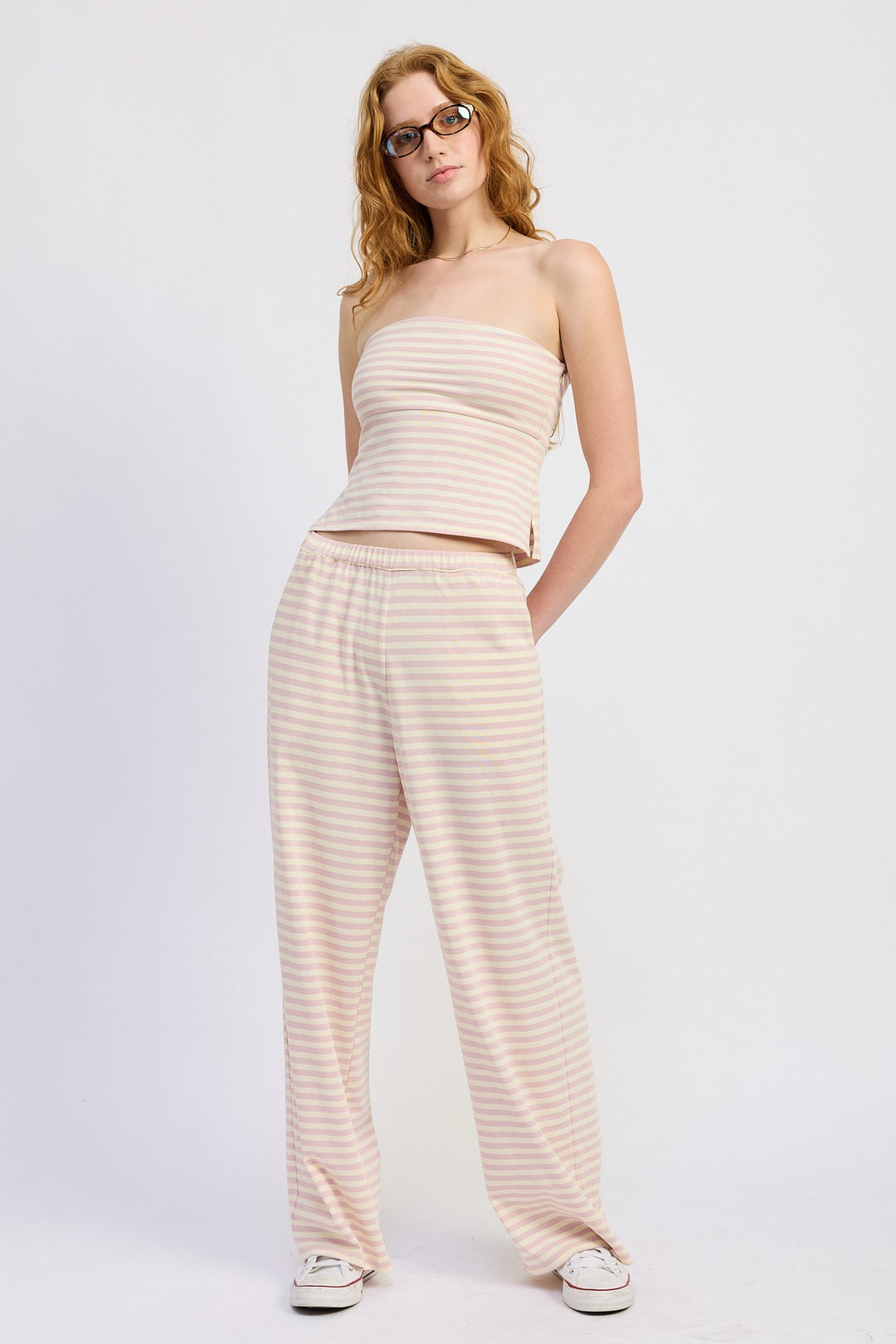 Striped Jersey Knit Tube Top