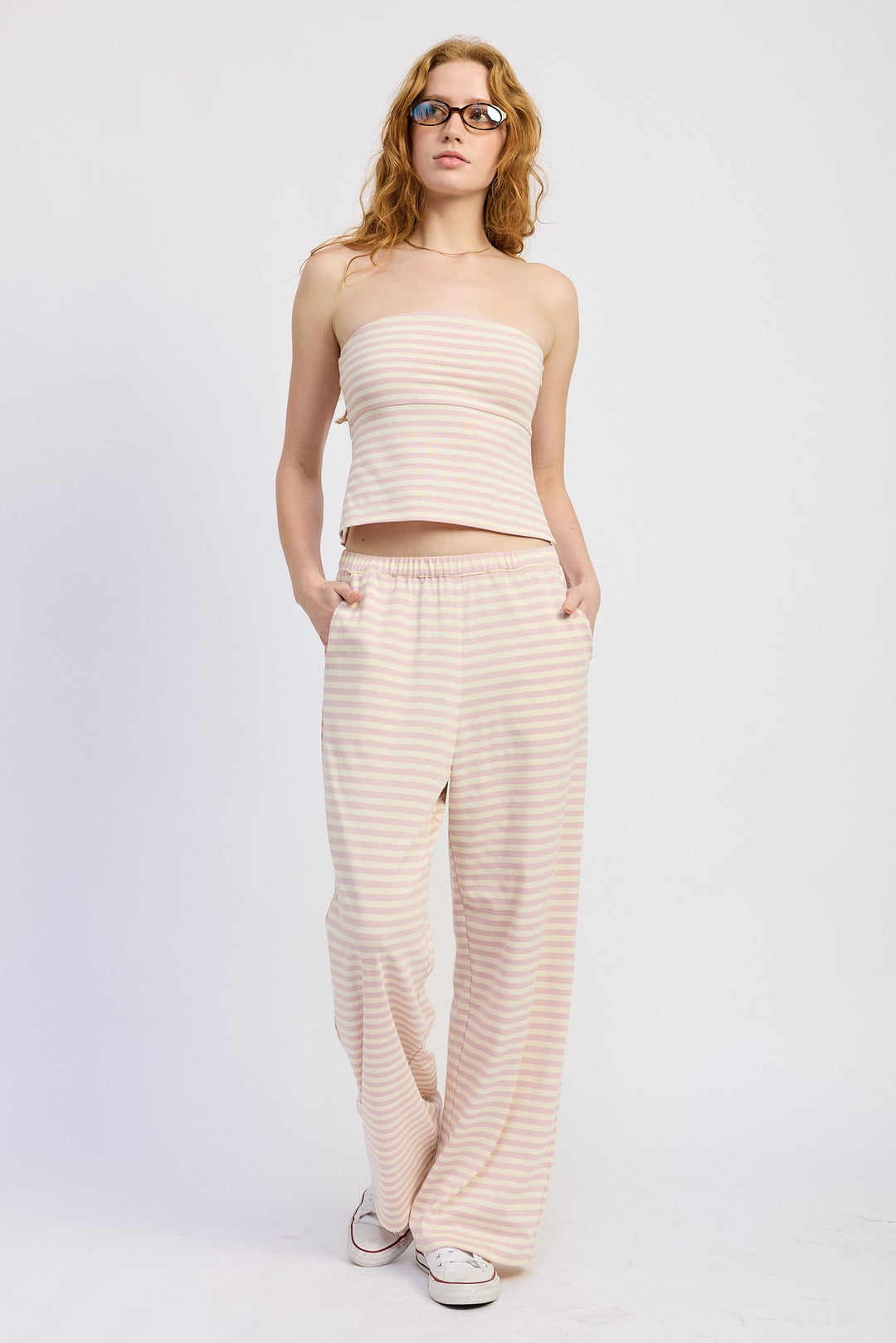 Striped Jersey Knit Tube Top