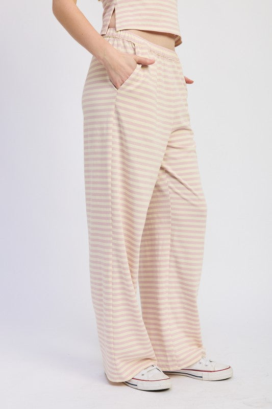 Striped Pants With Elastic Waistband