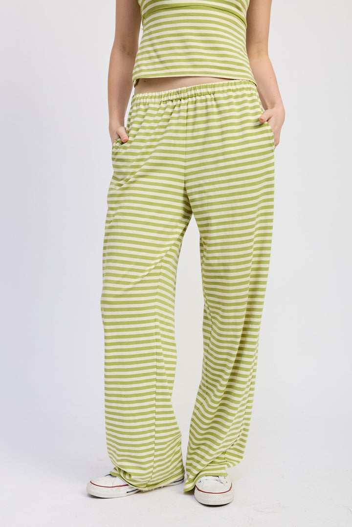 Striped Pants With Elastic Waistband