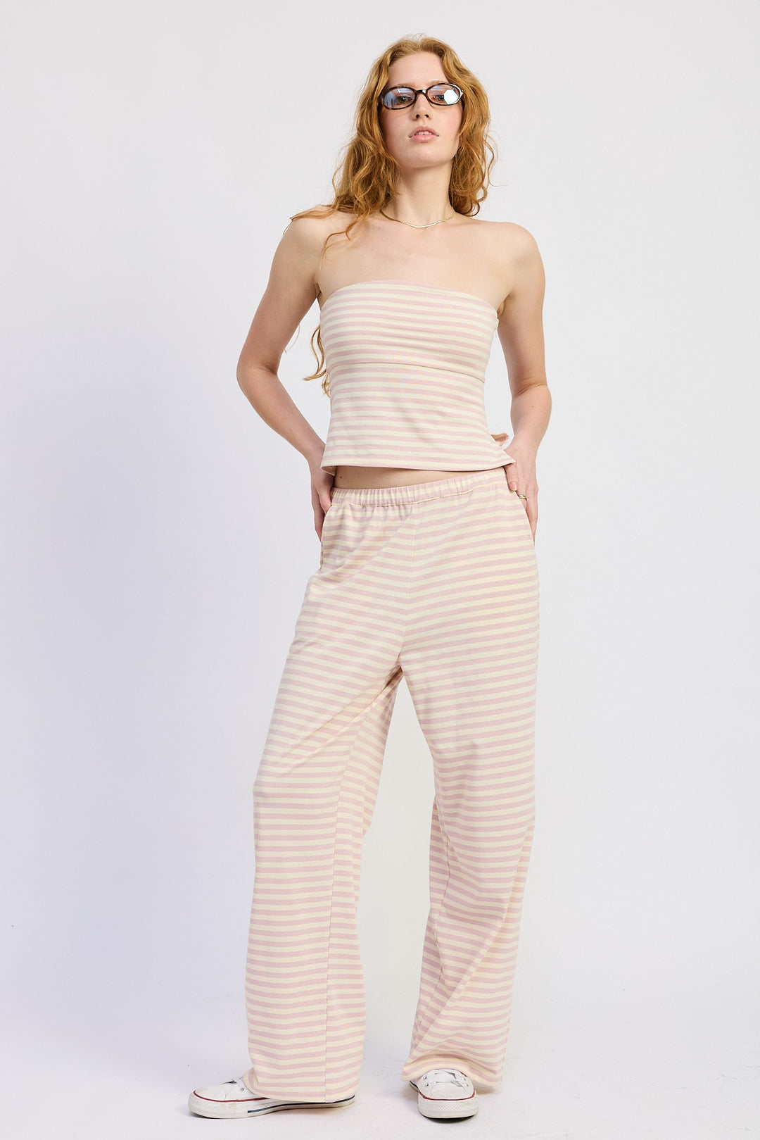 Striped Pants With Elastic Waistband