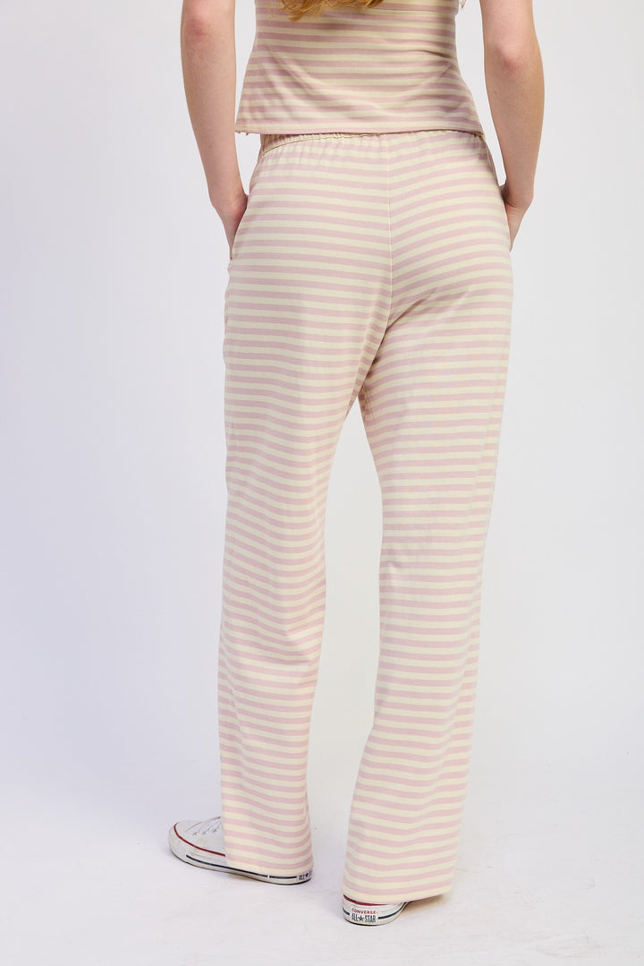 Striped Pants With Elastic Waistband
