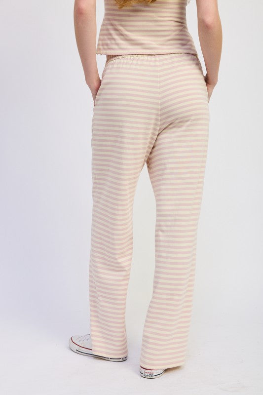 Striped Pants With Elastic Waistband