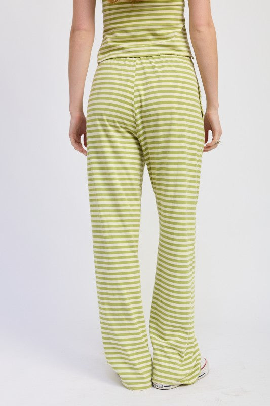 Striped Pants With Elastic Waistband