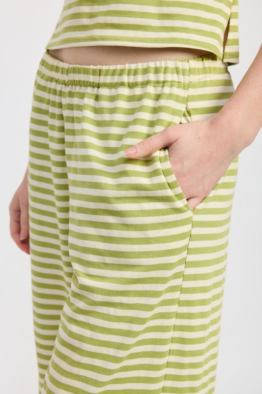 Striped Pants With Elastic Waistband