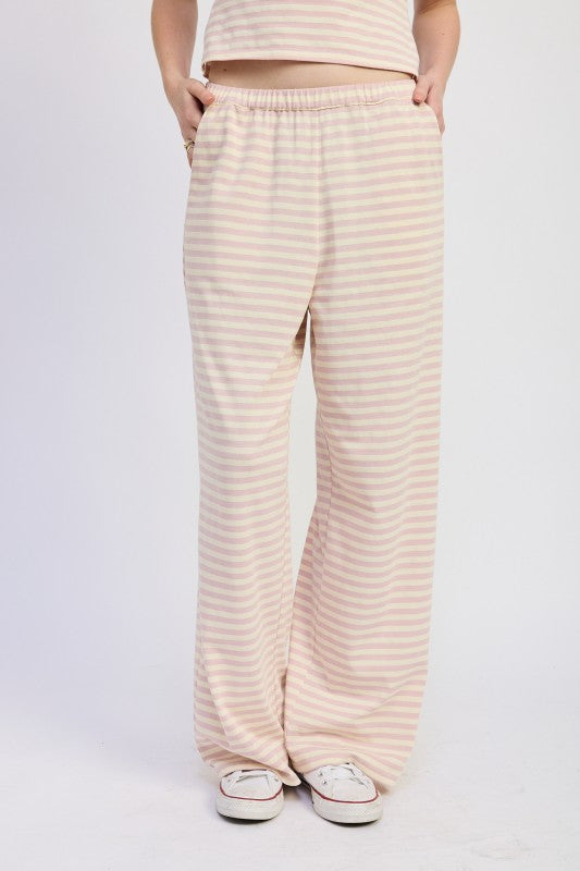 Striped Pants With Elastic Waistband
