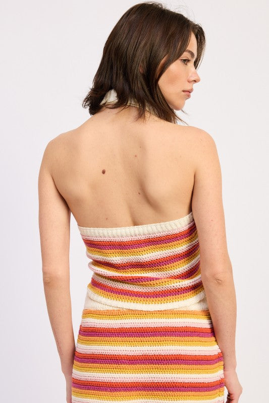 Crochet Halter Top With Open Back