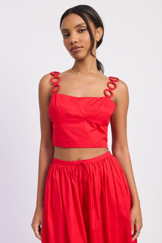 Ring Strap Cropped Top