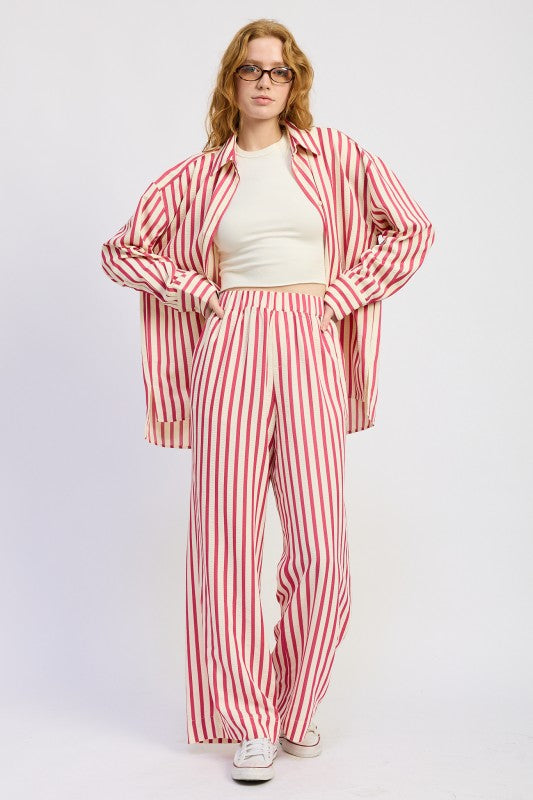 Sweet Red Stripe Full Length Lounge Trouser Pants