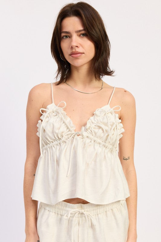 White Ruffled Baby Doll Top