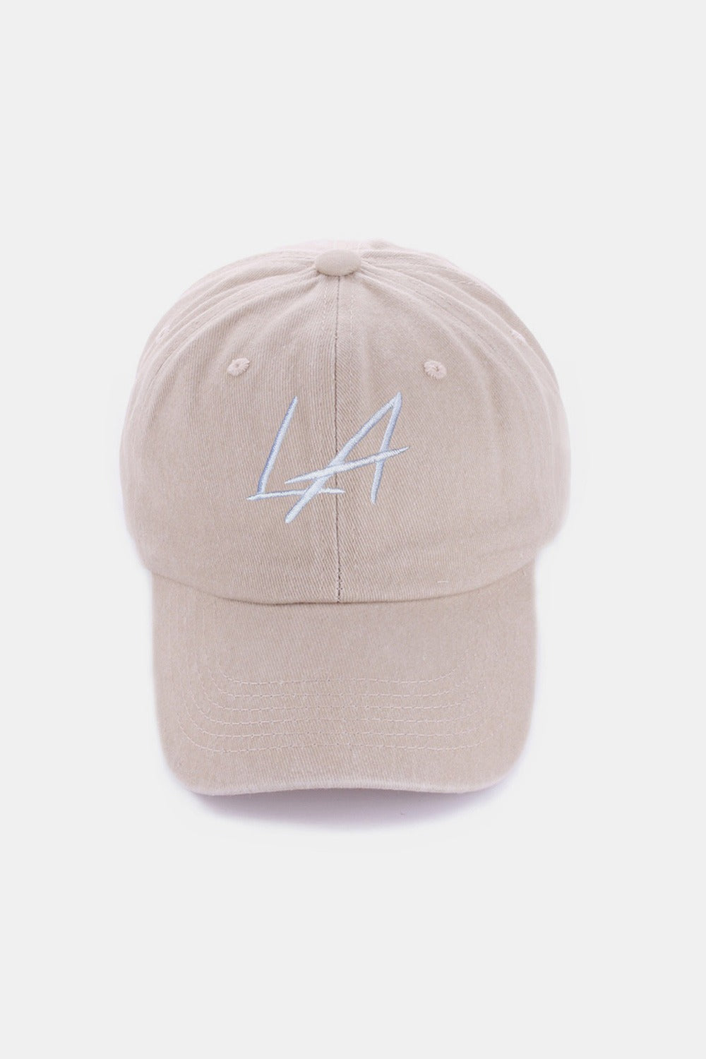 LA Ash Mocha Zenana Washed Embroidered City Baseball Cap