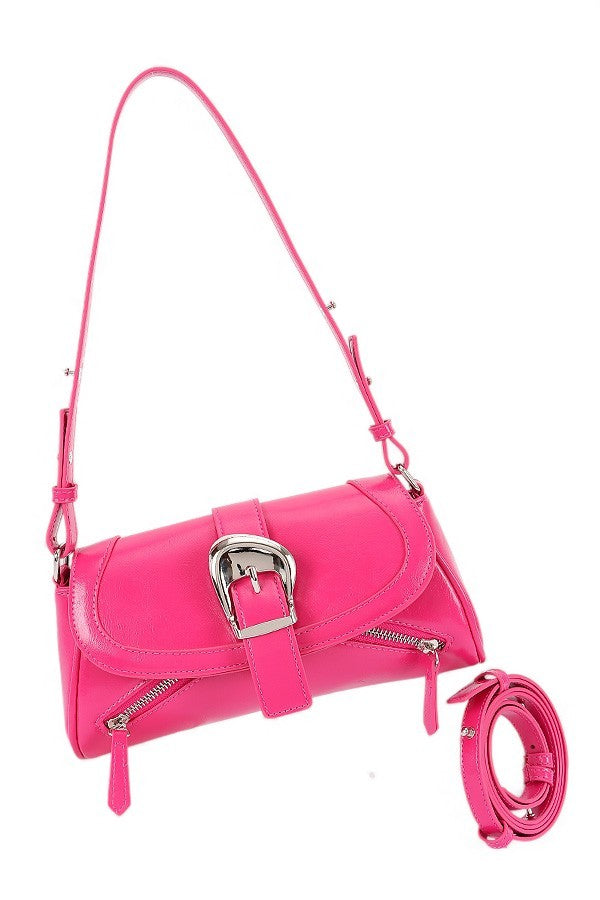 Nude Y2K Convertible Buckle Shoulder Bag