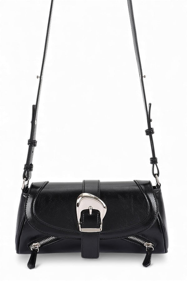 Black Y2K Convertible Buckle Shoulder Bag