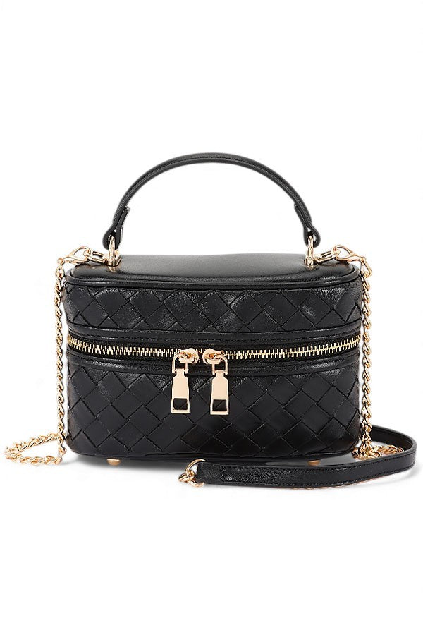 Nude Embossed Metallic Vanity Case Swing Bag