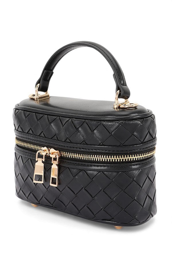 Embossed Metallic Vanity Case Swing Bag