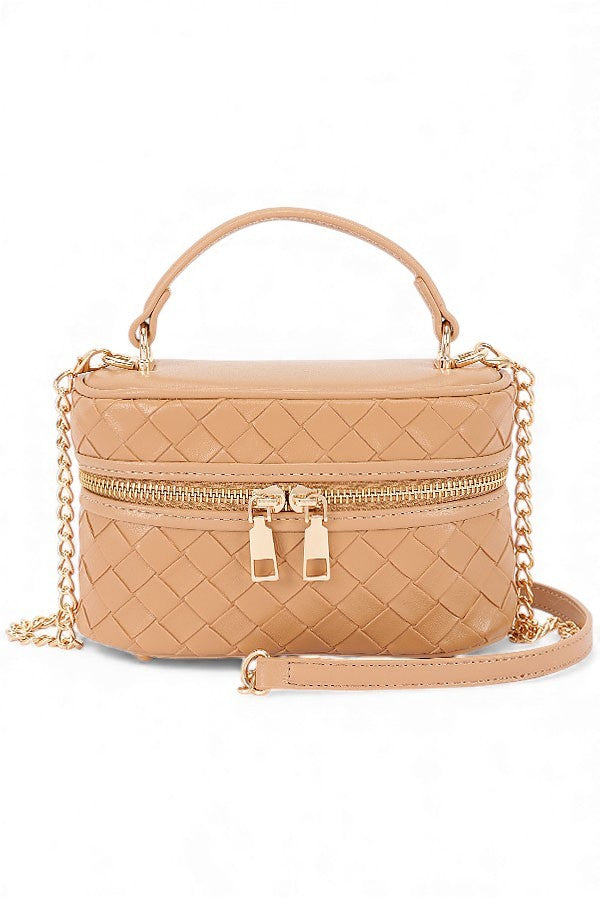 Embossed Metallic Vanity Case Swing Bag