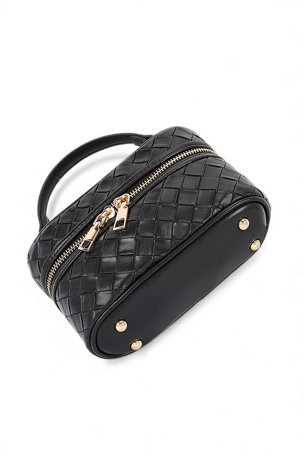 Embossed Metallic Vanity Case Swing Bag