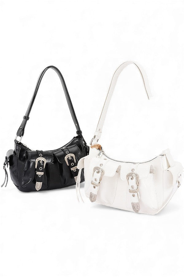 Black Western Buckle Y2K Shoulder Bag