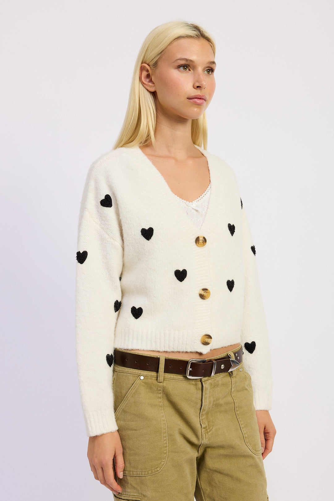 Cropped Cardigan With Embroidery