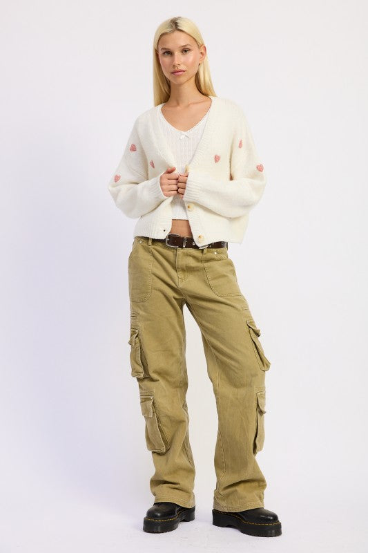 Cropped Cardigan With Embroidery