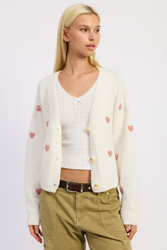 Cropped Cardigan With Embroidery
