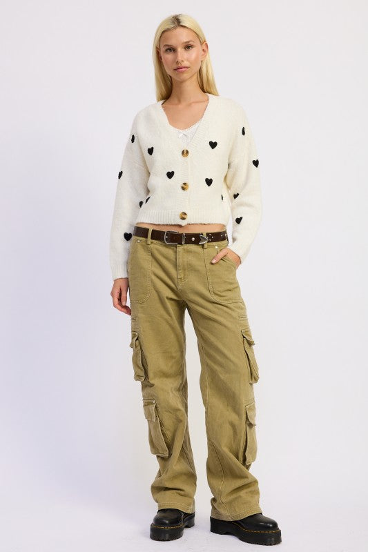 Cropped Cardigan With Embroidery