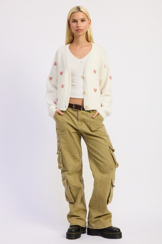 Cropped Cardigan With Embroidery